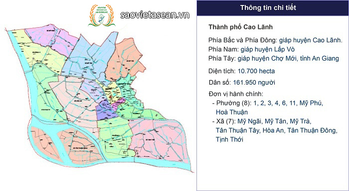 Bản đồ hành chính Thành phố Cao Lãnh