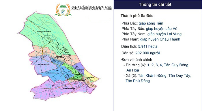 Bản đồ hành chính Thành phố Sa Đéc