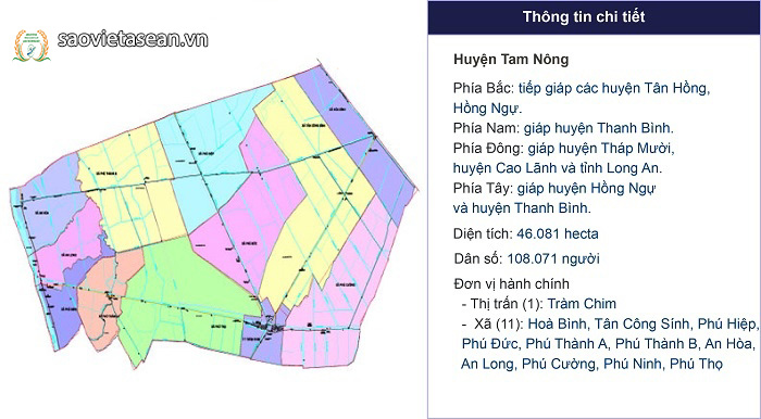 Bản đồ hành chính Huyện Tam Nông    