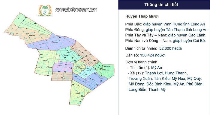 Bản đồ hành chính Huyện Tháp Mười